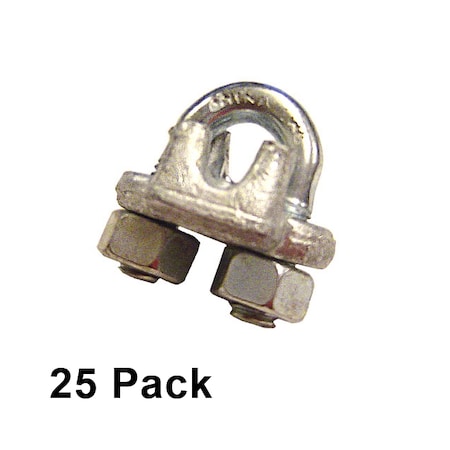 Us Cargo Control 1/4" Galvanized Drop Forged Wire Rope Clips (25 pack) GDFWRC14-25PK